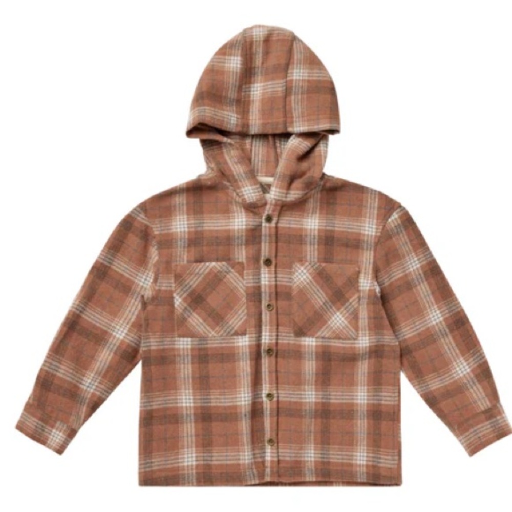 Rylee + Cru Plaid Hooded Overshirt